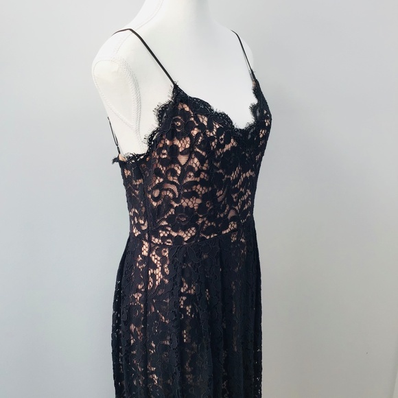 H&M size 10/38 premium collection black and dusty rose lace dress BNWT - Picture 4 of 12